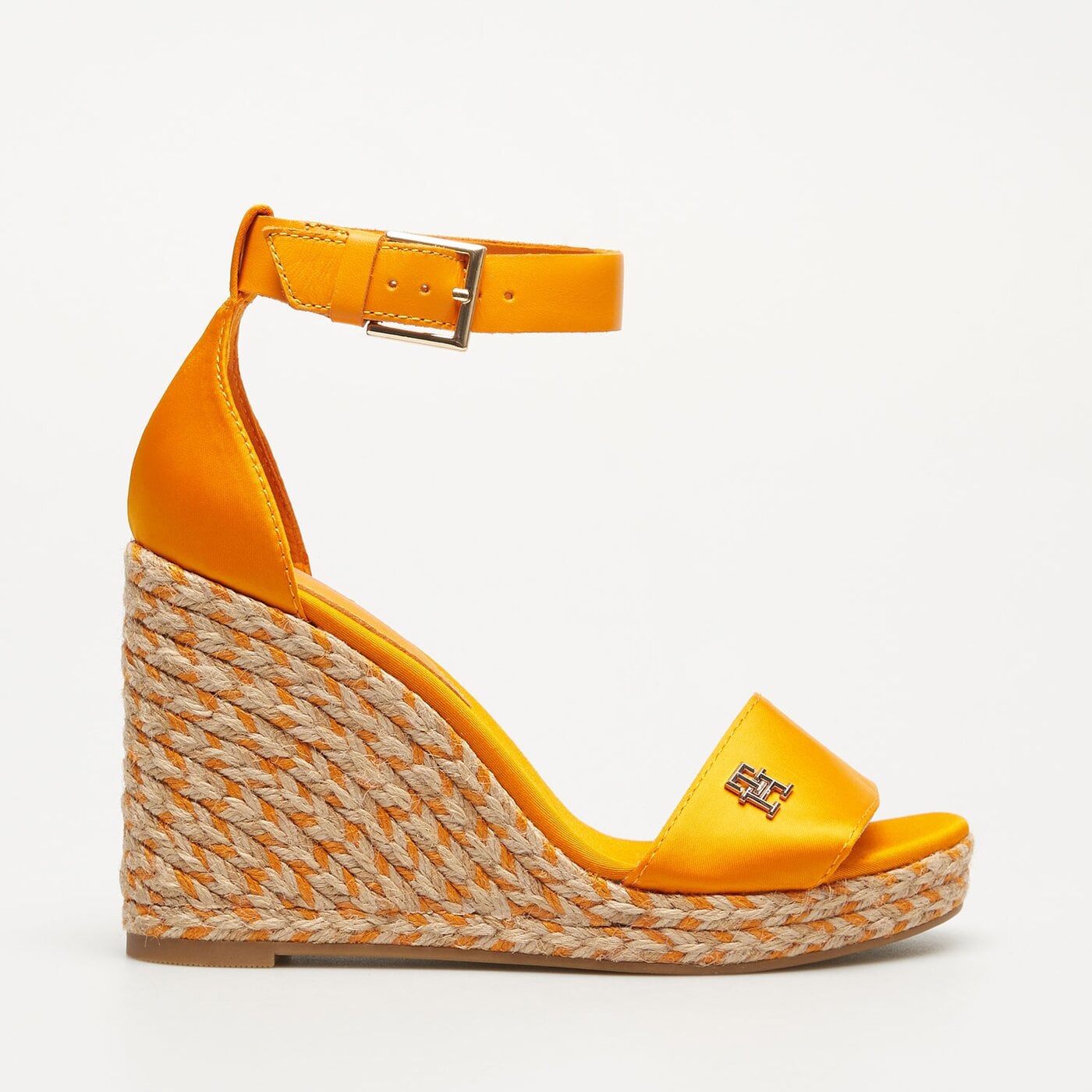 Damskie szpilki / czółenka TOMMY HILFIGER COLORFUL HIGH WEDGE SATIN SANDAL fw0fw07914sg3 kolor pomarańczowy