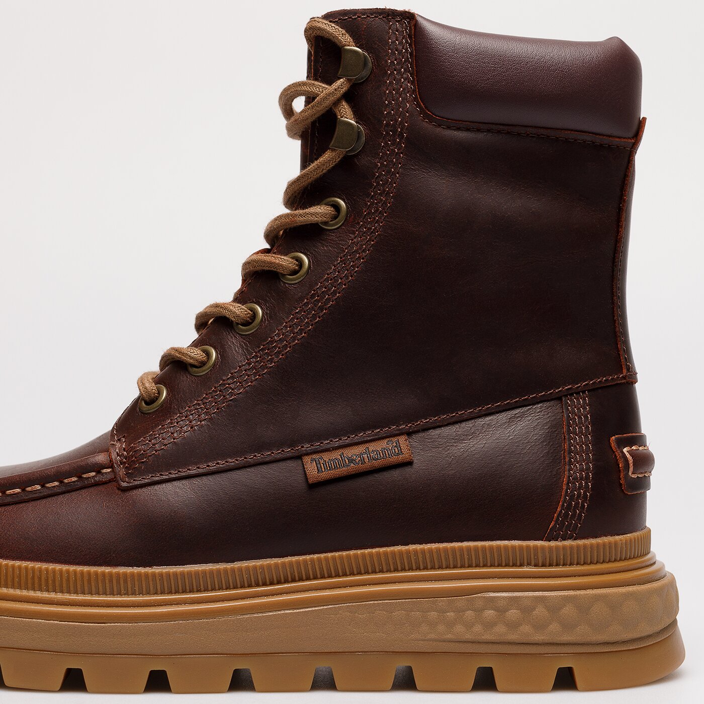 Damskie botki / sztyblety TIMBERLAND RAY CITY MOC TOE LACE UP tb0a5m3yd571 kolor bordowy