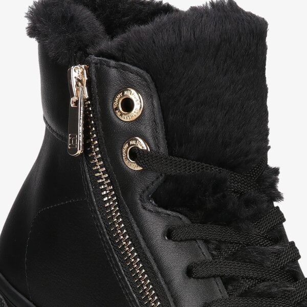 Damskie sneakersy (buty) TOMMY HILFIGER CASUAL WARMLINED TH MID SNEAKER  fw0fw05226bds kolor czarny
