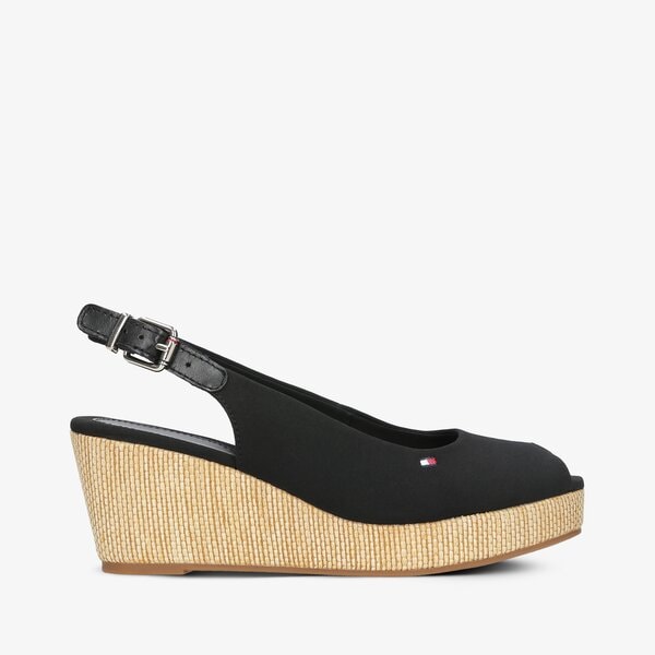 Damskie szpilki / czółenka TOMMY HILFIGER ICONIC ELBA SLING BACK WEDGE fw0fw04788bds kolor czarny