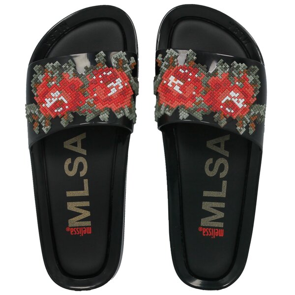 Damskie klapki MELISSA SLIDE FLOWER 3233152668 kolor czarny