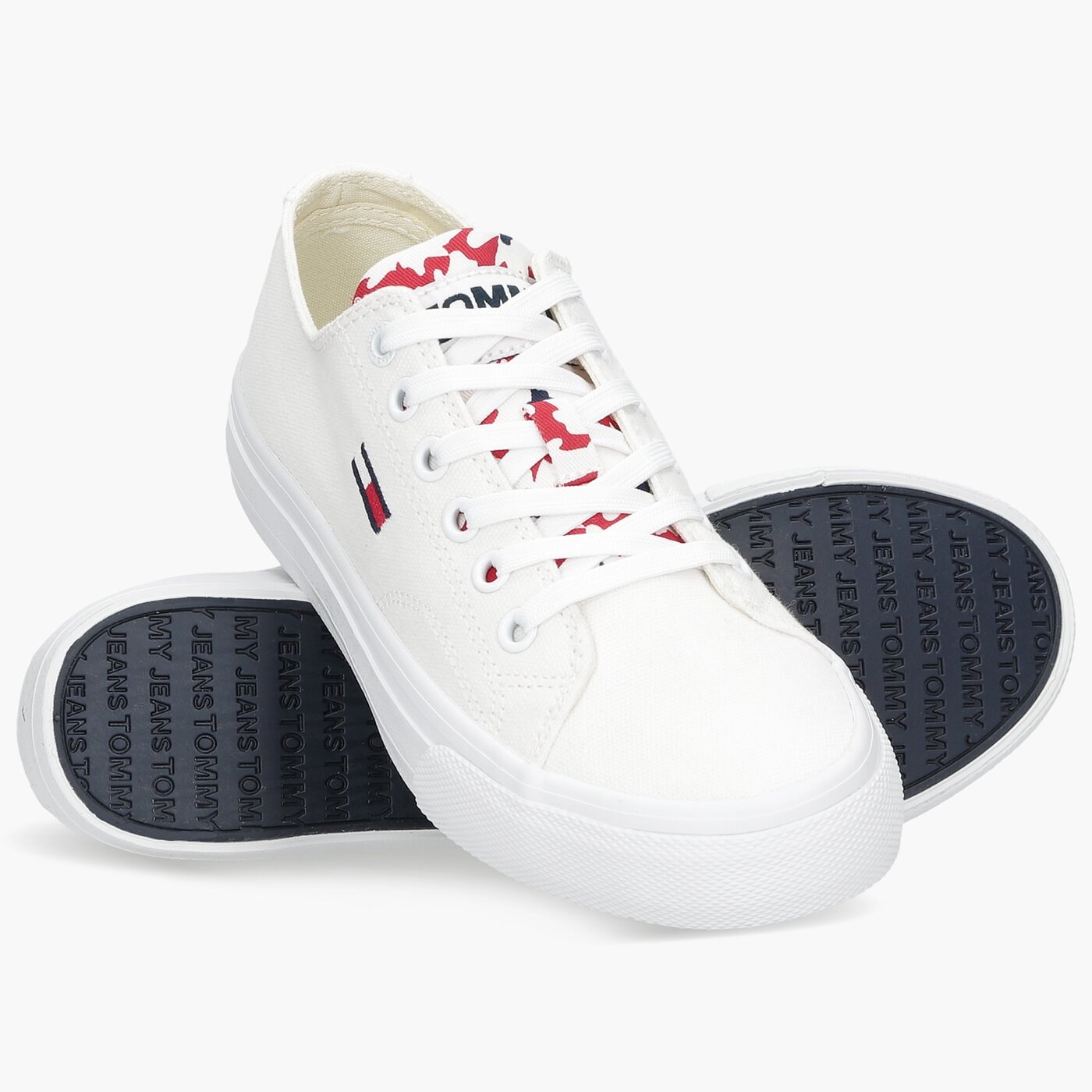 Damskie trampki TOMMY HILFIGER TOMMY JEANS LOWCUT VULC en0en01417ybr kolor biały