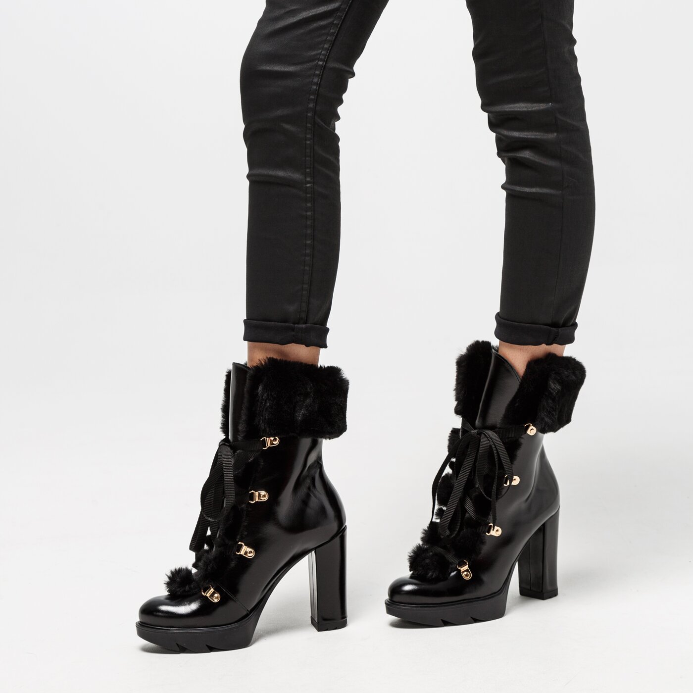 Damskie botki / sztyblety SYMBIOSIS HEY GIRL  sywc219013 kolor czarny