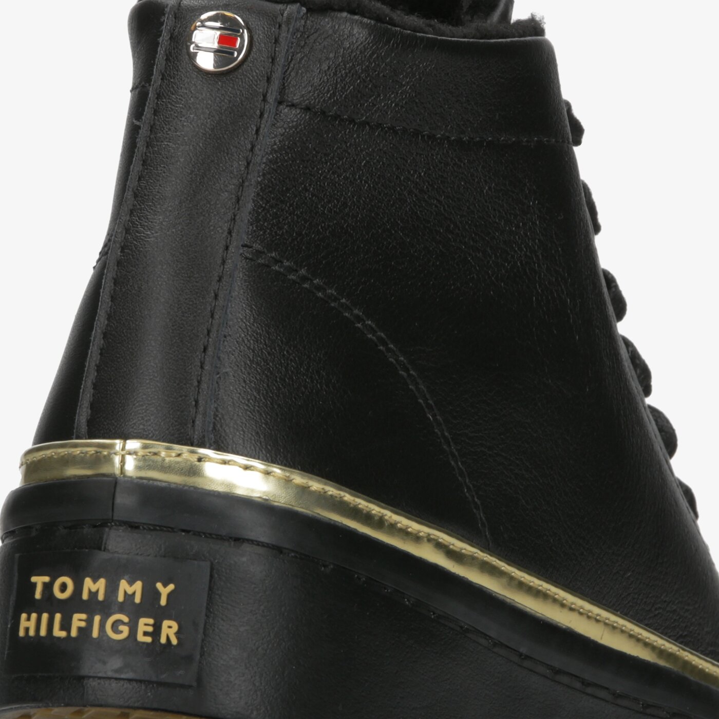 Damskie trampki TOMMY HILFIGER MIDCUT COSY LEATHER SNEAKER fw0fw04536bds kolor czarny