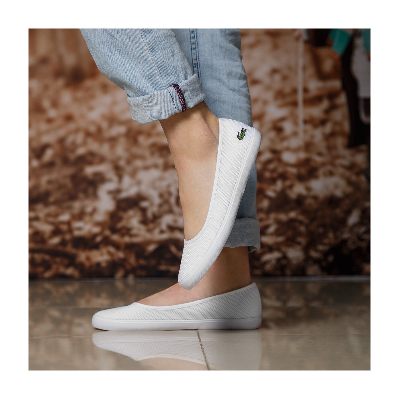 Damskie baleriny (buty) LACOSTE MARTHE 117 1 733caw1041001 kolor biały