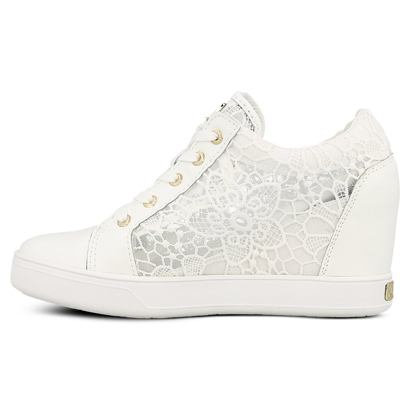 Damskie trampki GUESS FINNA flfin1lac12white kolor biały