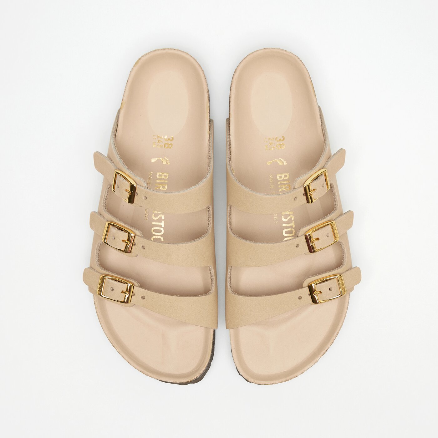 Damskie klapki BIRKENSTOCK FLORIDA LENB SANDCASTLE HEX 1029480 kolor beżowy
