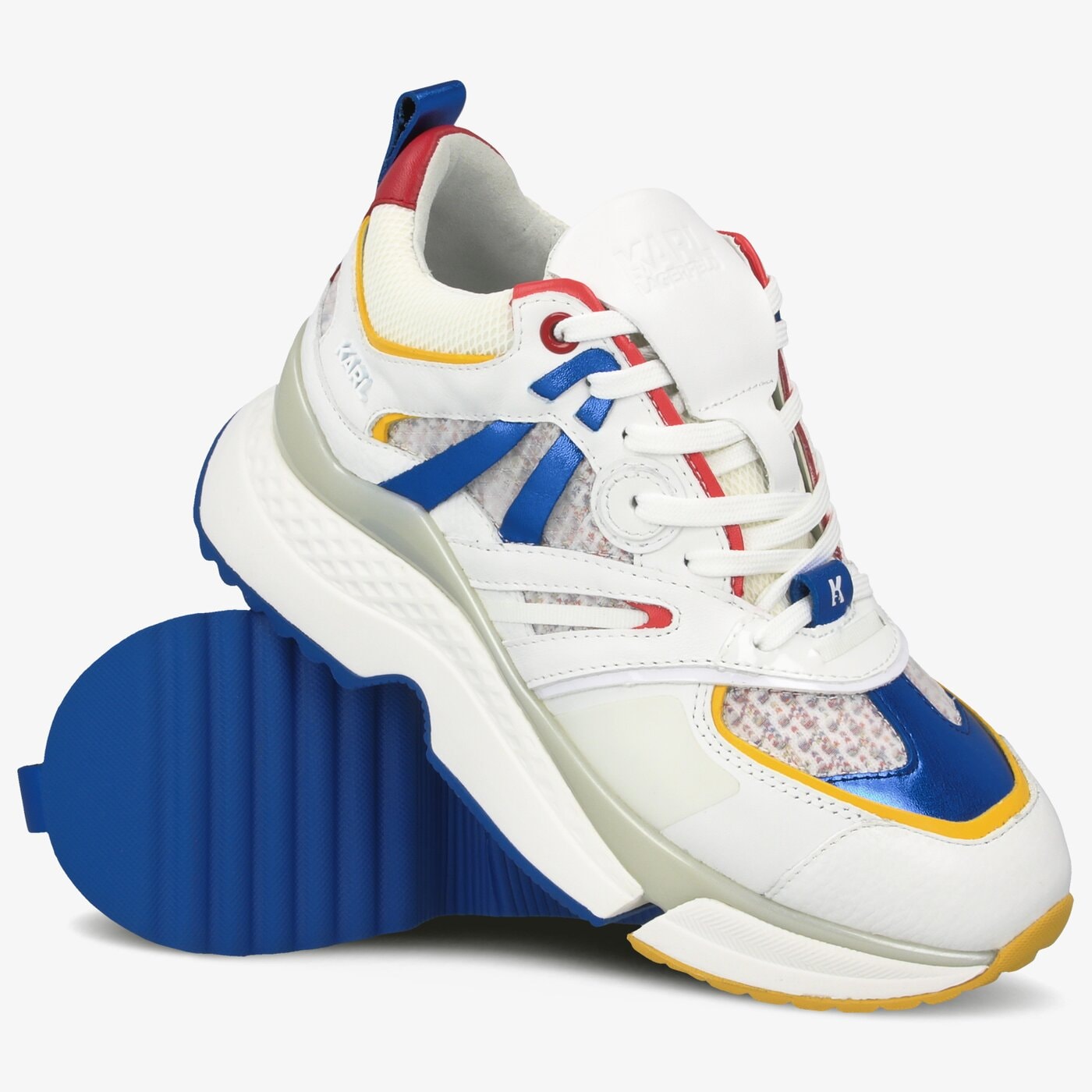 Damskie sneakersy (buty) KARL LAGERFELD AVENTUR DELTA LO MIX kl6163741m kolor biały