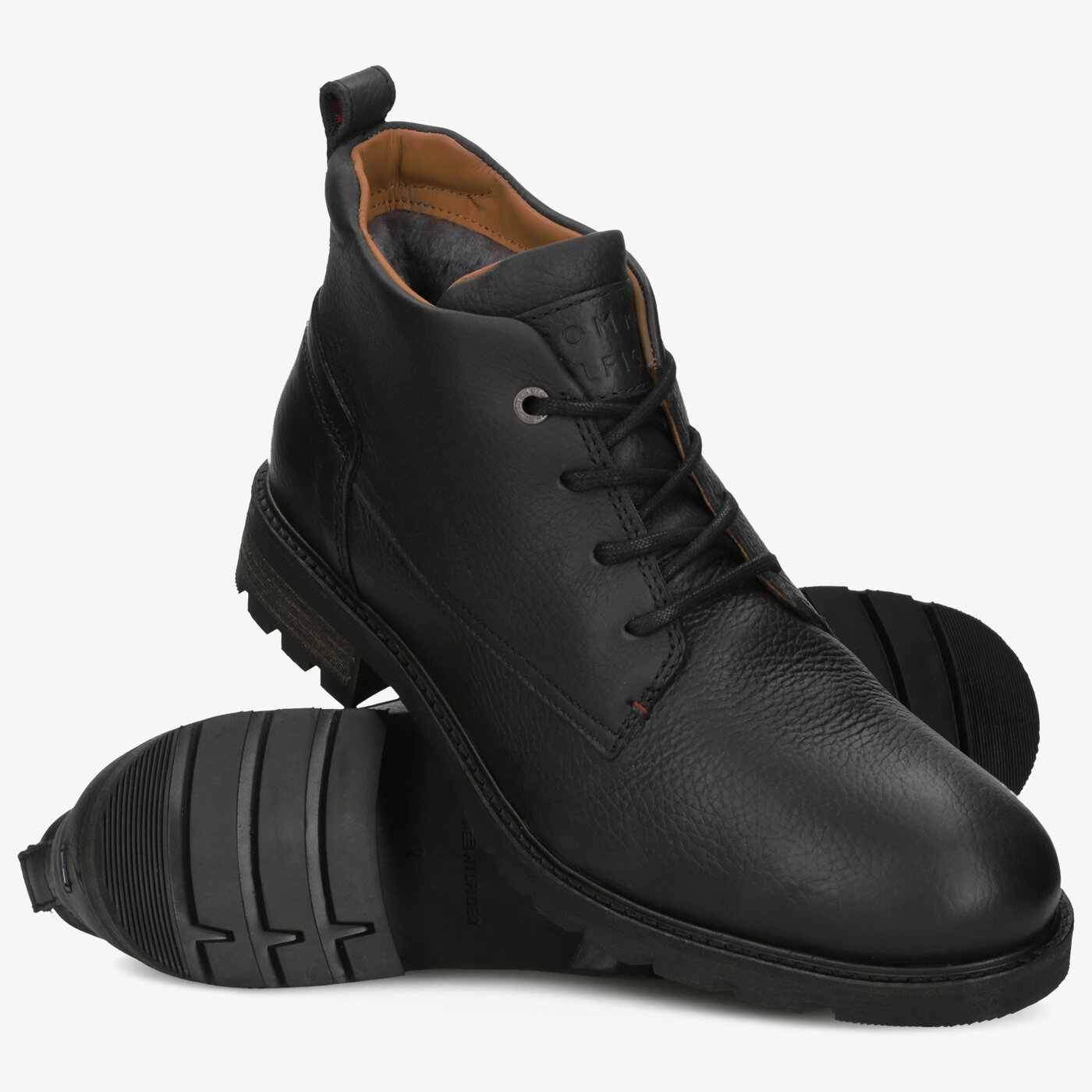 Męskie buty za kostkę TOMMY HILFIGER WINTER SHEARLING LINING BOOT fm0fm02437990 kolor czarny