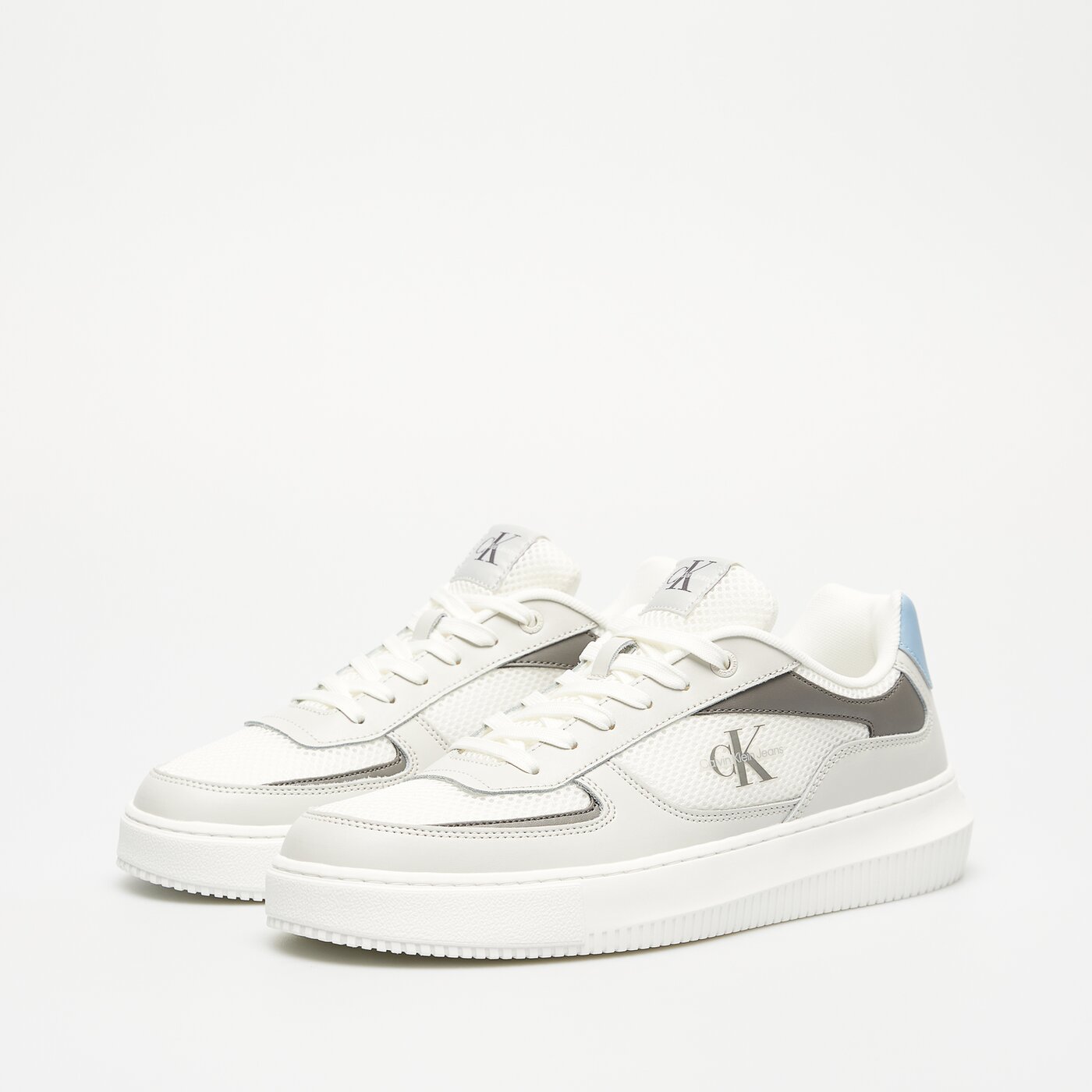 Męskie sneakersy (buty) CALVIN KLEIN CHUNKY CUPSOLE MIX IN MET ym0ym0089601s kolor biały