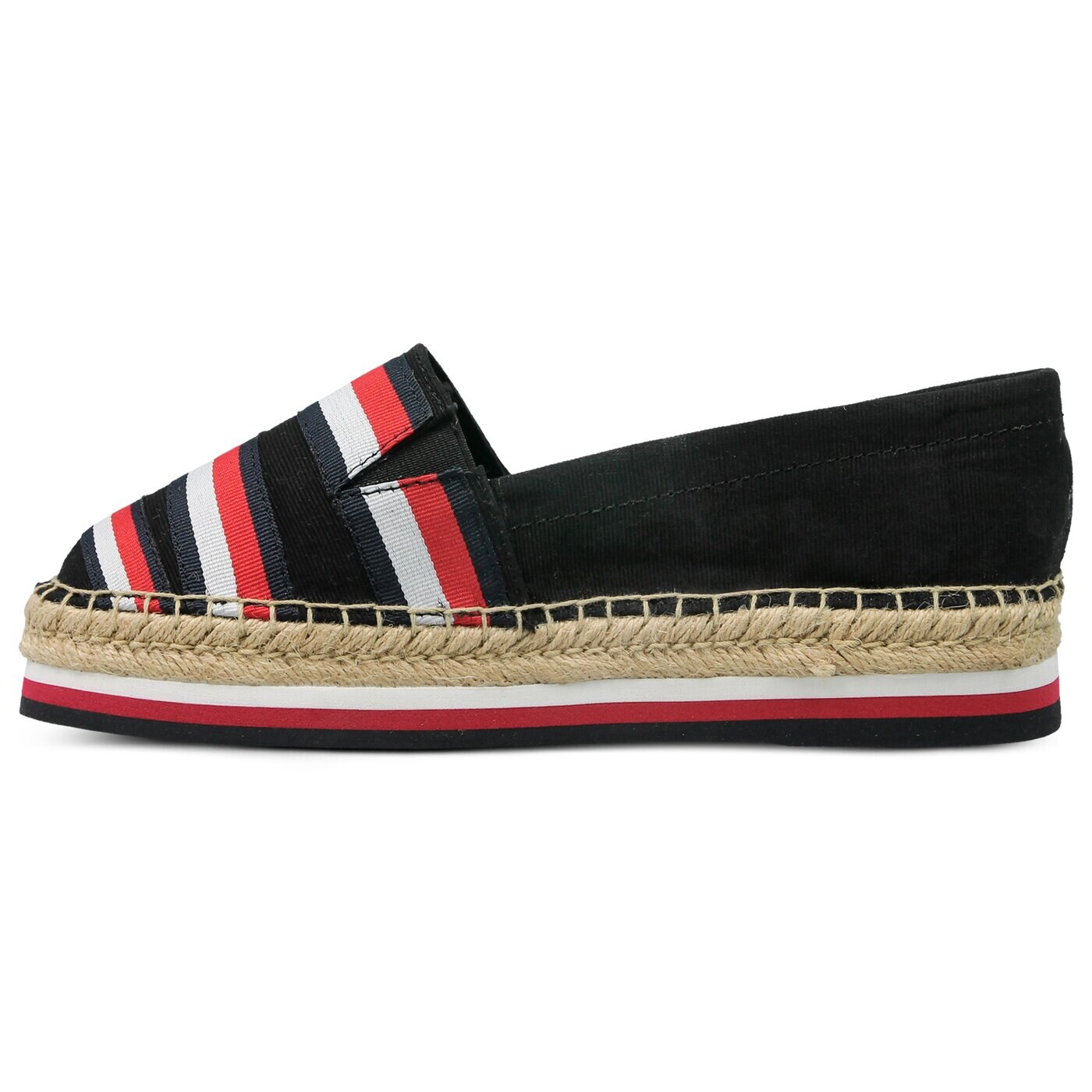 Damskie espadryle TOMMY HILFIGER CORPORATE RIBBON FLATFORM fw0fw02221990 kolor czarny