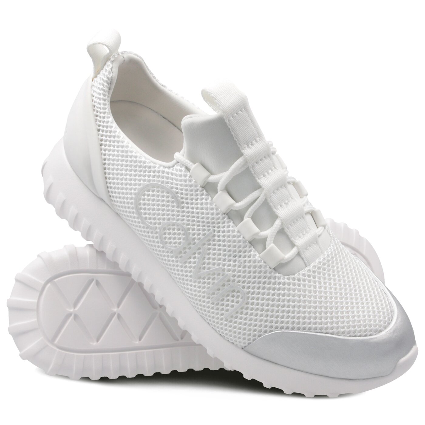 Damskie sneakersy (buty) CALVIN KLEIN REIKA r0666100 kolor srebrny