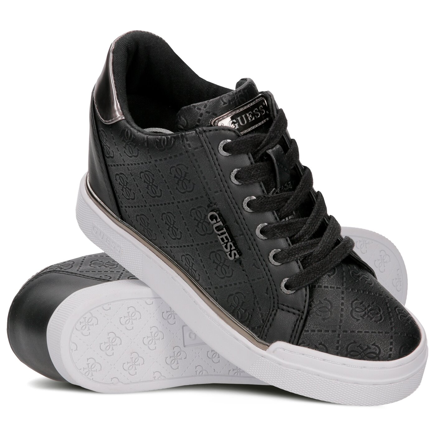 Damskie sneakersy (buty) GUESS FLOWURS fl5fwufal12black kolor czarny