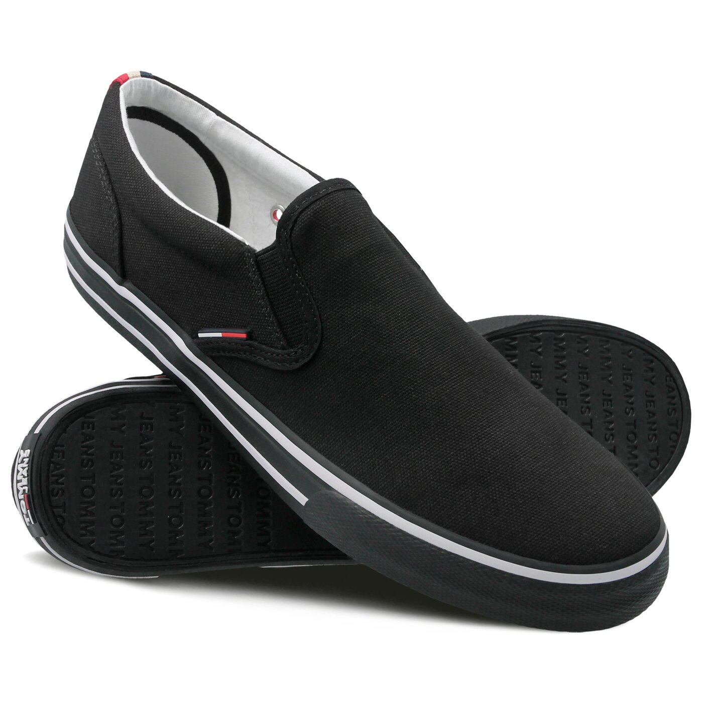Męskie trampki TOMMY HILFIGER TOMMY JEANS TEXTILE SLIP ON em0em00002990 kolor czarny