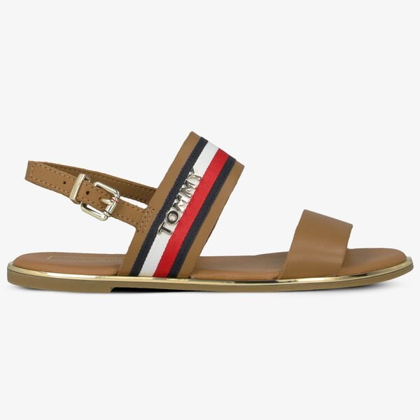 Damskie sandały TOMMY HILFIGER JENNIFER 34C FLAT SANDAL CORPORATE RIBBON fw0fw04049929 kolor brązowy