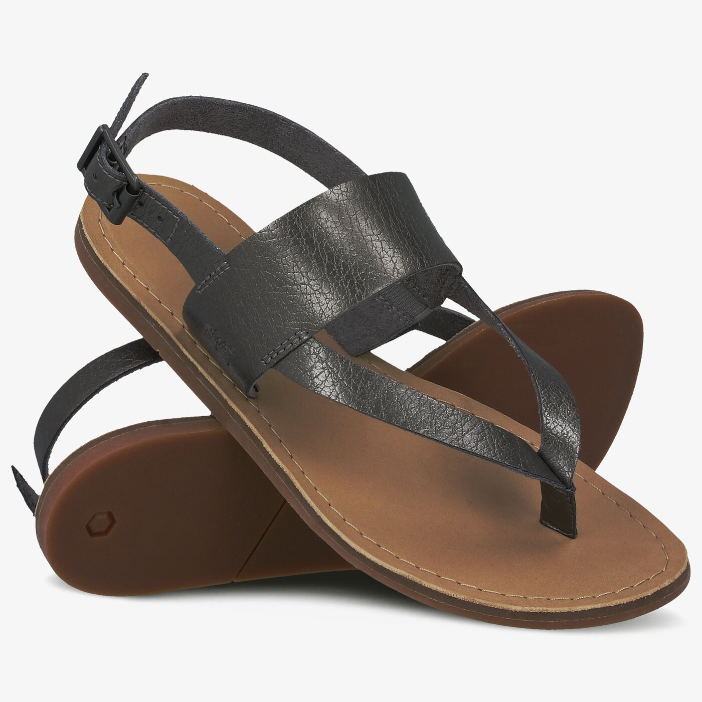 Damskie sandały TIMBERLAND CAROLISTA ANKLE THONG a1gfm kolor srebrny