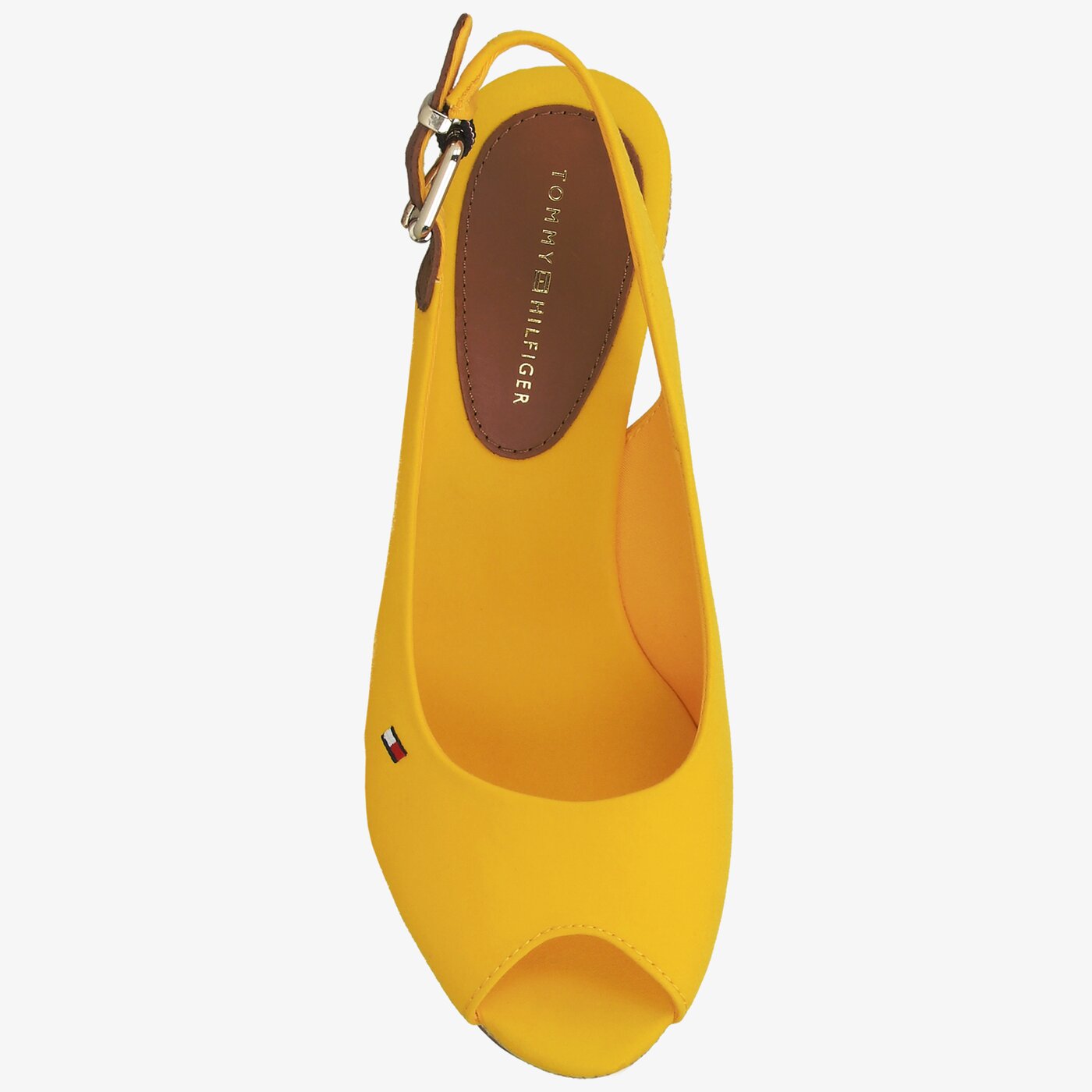 Damskie sandały TOMMY HILFIGER ICONIC ELENA SLING BACK WEDGE fw0fw04789zek kolor żółty