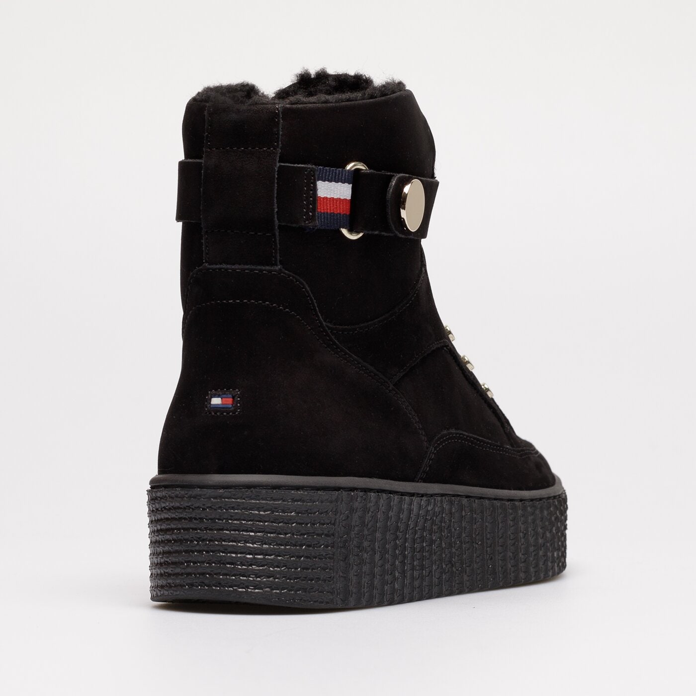 Damskie sneakersy (buty) TOMMY HILFIGER WARMLINED LACE UP BOOT fw0fw06798bds kolor czarny