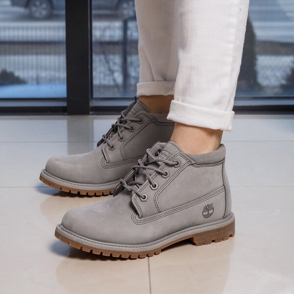 Damskie trapery TIMBERLAND NELLIE CHUKKA DOUBLE a1hfo kolor szary