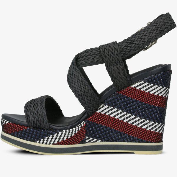 Damskie sandały TOMMY HILFIGER VANCOUVER 9Y TOMMY RAFFIA WEDGE SANDAL fw0fw03942403 kolor multicolor