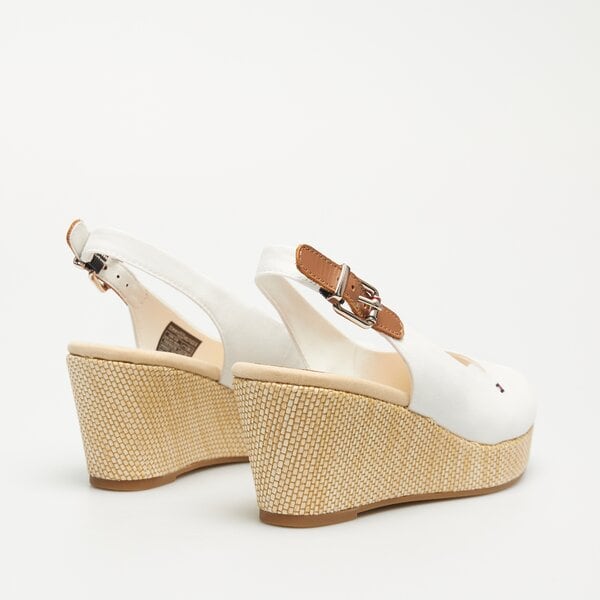 Damskie szpilki / czółenka TOMMY HILFIGERICONIC ELBA SLING BACK WEDGE fw0fw04788ybl kolor biały