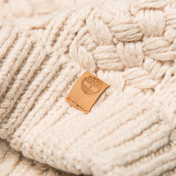 Damska czapka zimowa TIMBERLAND CZAPKA SEA STREET POM BEANIE j1905250 kolor beżowy