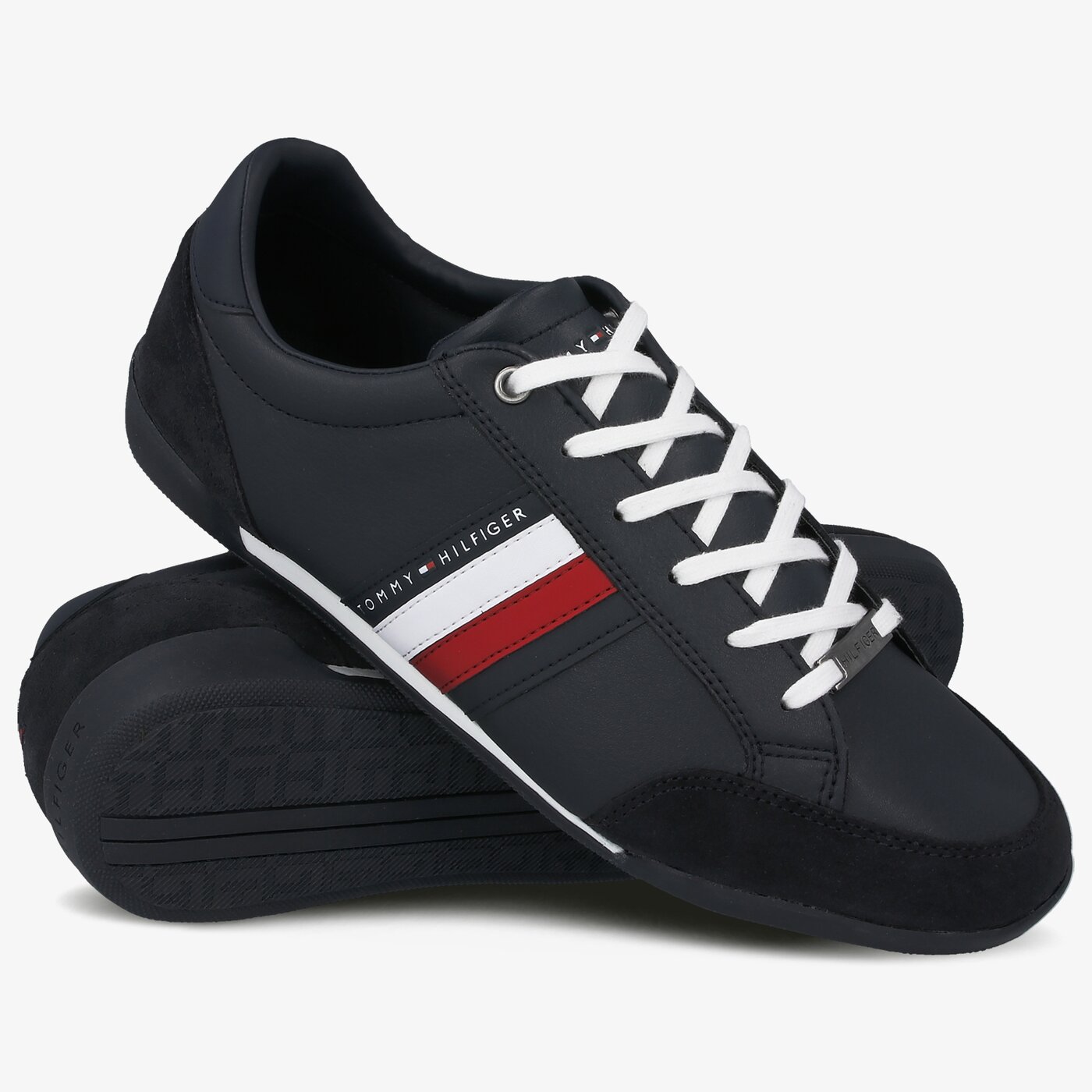 Męskie sneakersy (buty) TOMMY HILFIGER CORPORATE MATERIAL MIX CUPSOLE fm0fm02665dw5 kolor granatowy