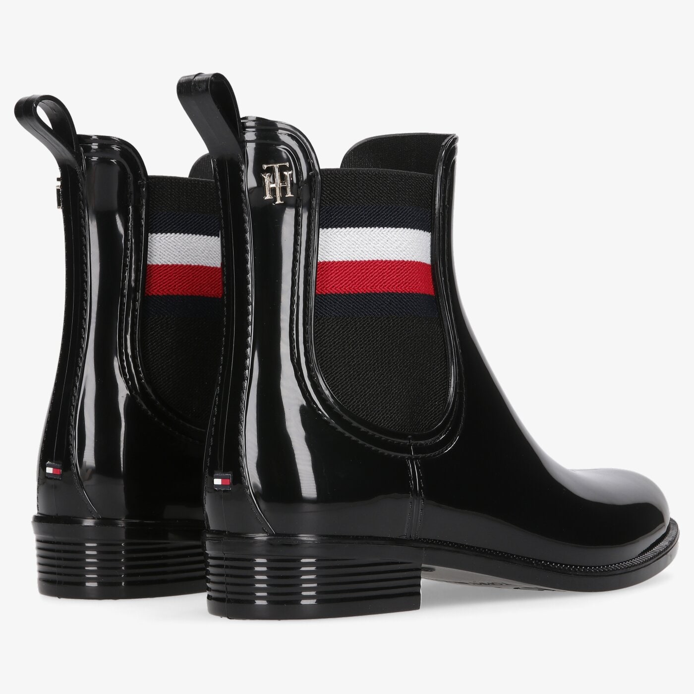 Damskie kalosze (buty gumowe) TOMMY HILFIGER CORPORATE RIBBON RAINBOOT fw0fw05969bds kolor czarny
