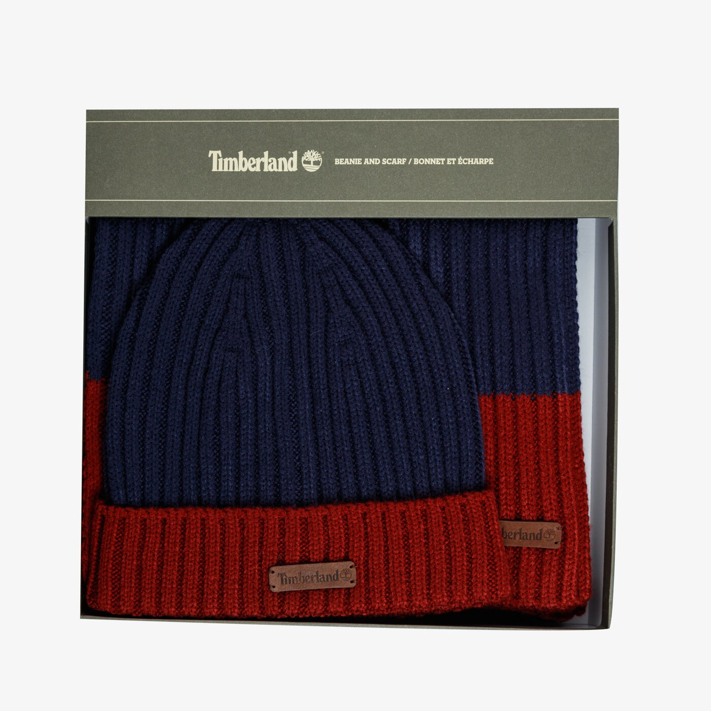 Męska czapka zimowa TIMBERLAND CZAPKA ZIMOWA CONTRAST BORDER BOX SET tb0a1et44511 kolor granatowy