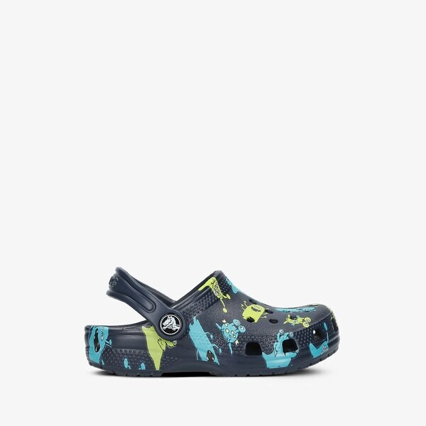 Dziecięce sandały / klapki CROCS CLASSIC MONSTER PRINT CLOG T 206833410i kolor granatowy