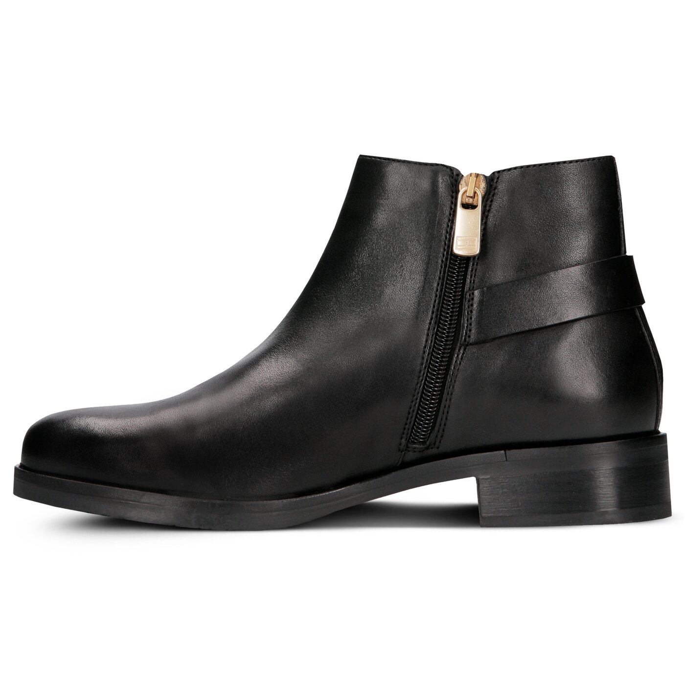 Damskie botki / sztyblety TOMMY HILFIGER TH BUCKLE LEATHER BOOTIE fw0fw03128990 kolor czarny