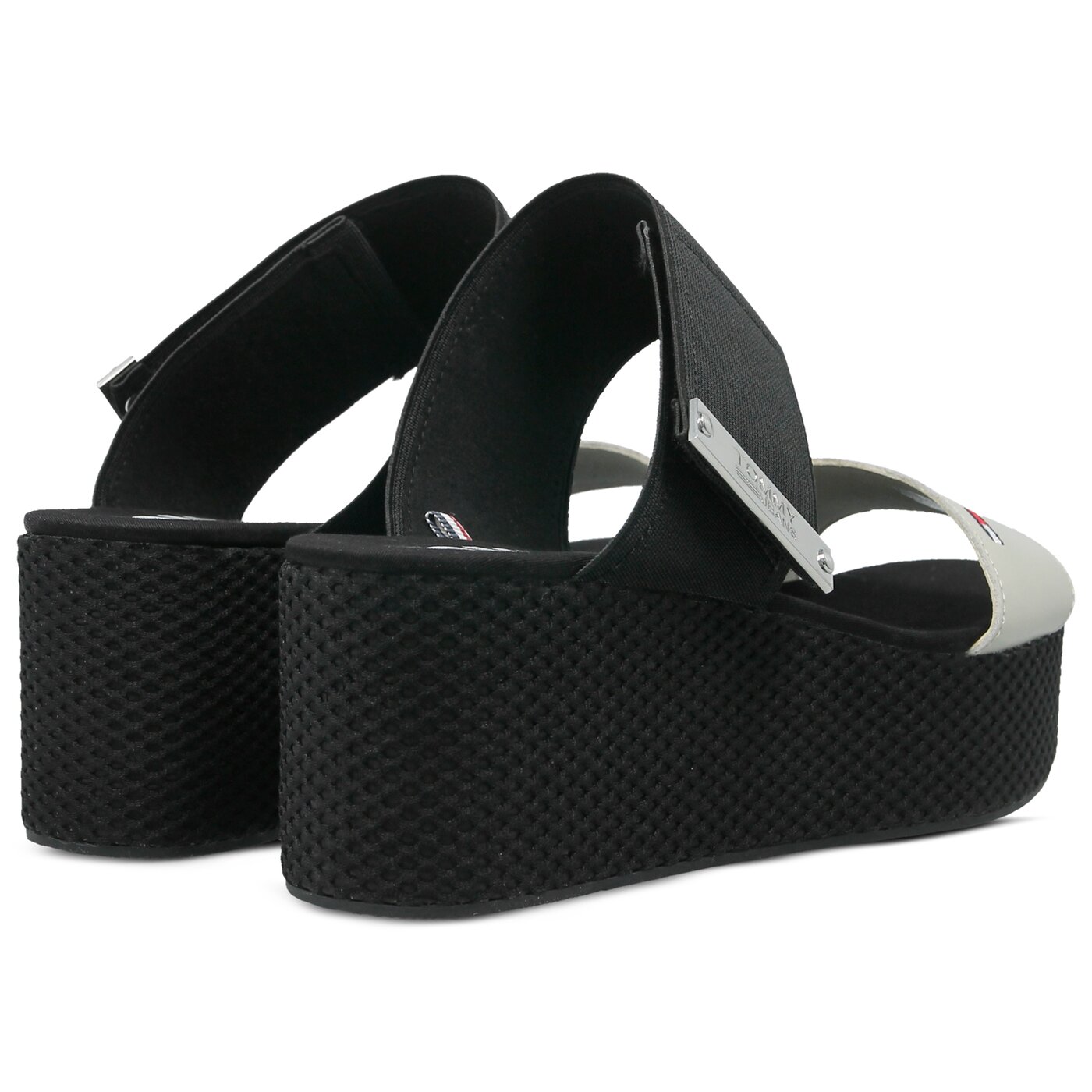 Damskie klapki TOMMY HILFIGER MATERIAL MIX FLATFORM SANDAL en0en00217156 kolor czarny