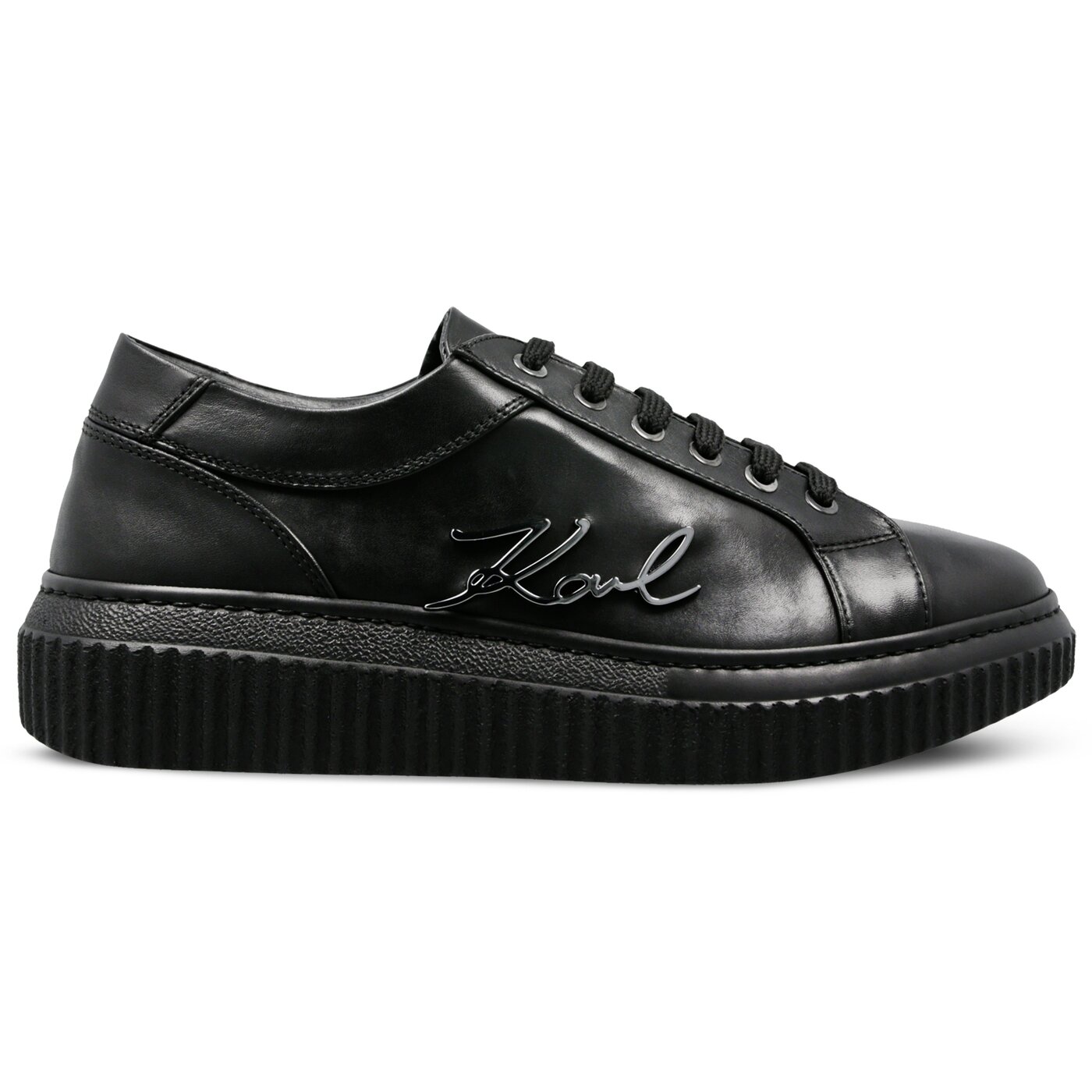 Damskie sneakersy (buty) KARL LAGERFELD KREEPER LO SIGNIA LACE LTHR kl42305000 kolor czarny