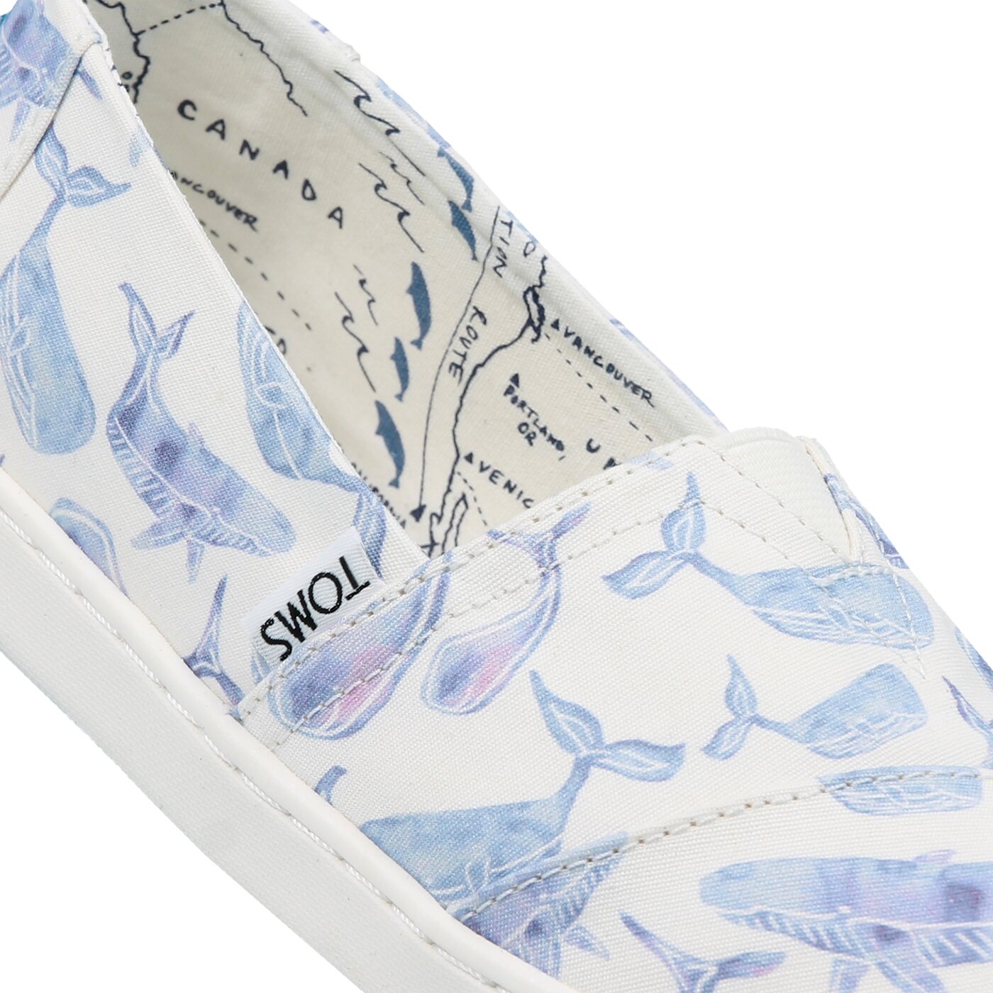 Dziecięce półbuty TOMS ALPARGATA - THE TOMS ANIMAL INITIATIVE OCEANA 10011561 kolor biały