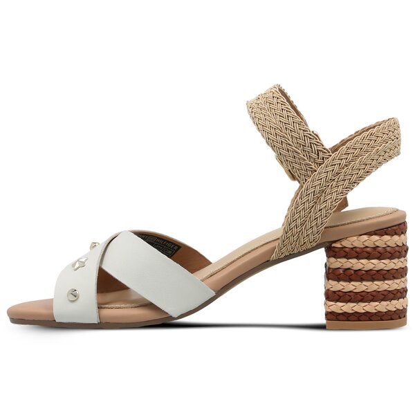 Damskie sandały TOMMY HILFIGER MID HEEL SANDAL STAR STUDS fw0fw02819121 kolor biały