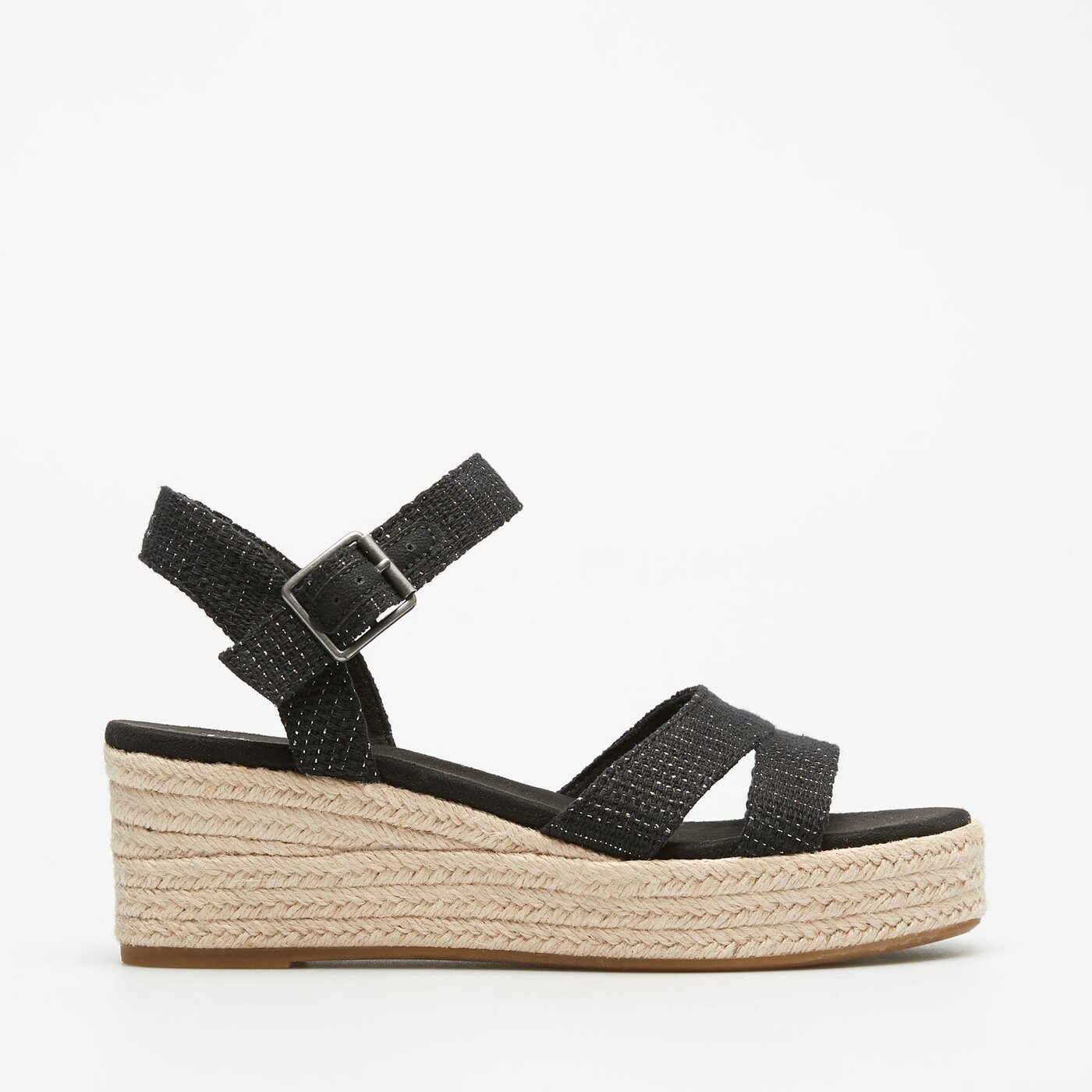 Damskie szpilki / czółenka TOMS BLACK METALLIC LINEN STRIPE  10020749 kolor czarny