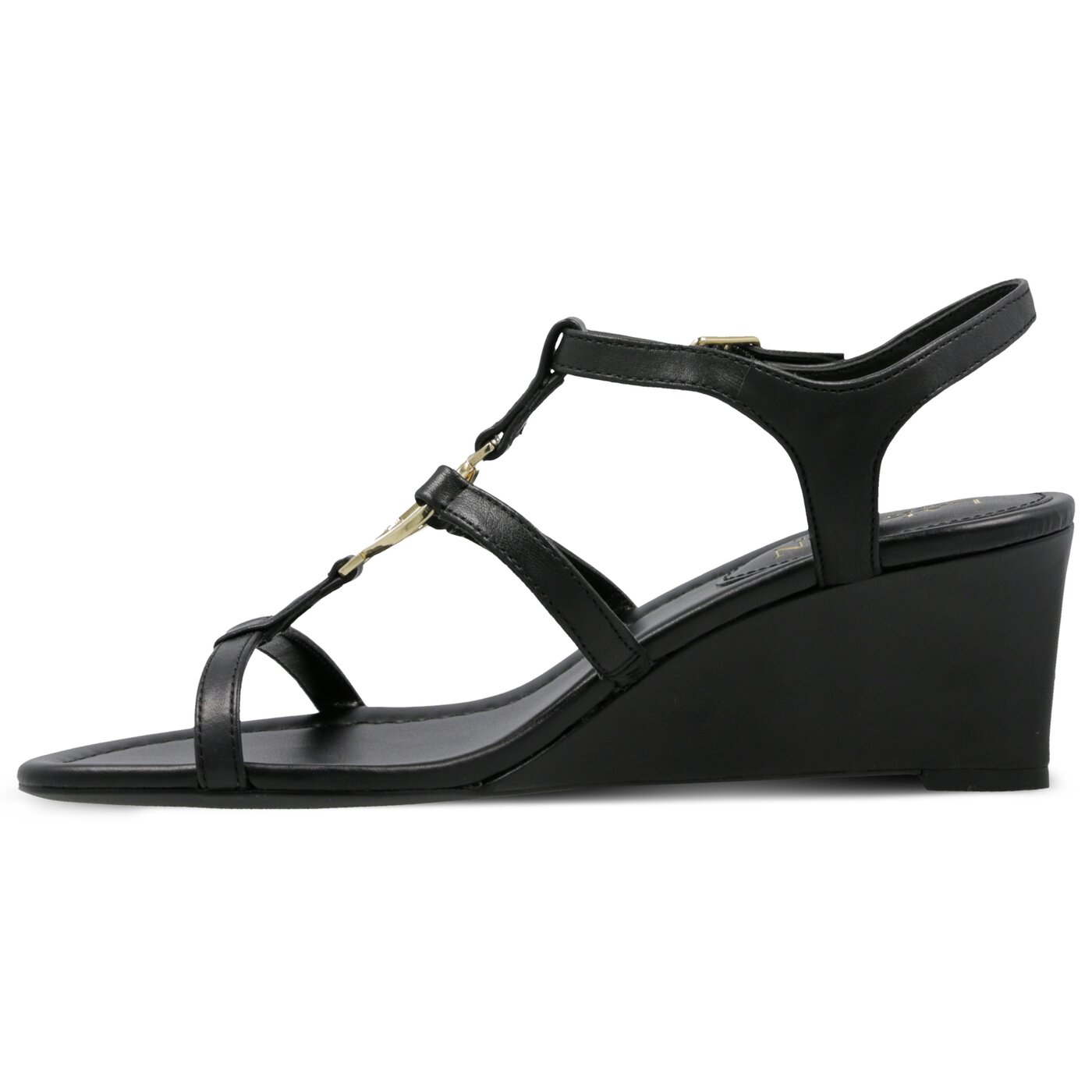 Damskie sandały LAUREN RALPH LAUREN ELINA SANDALS CASUAL WEDGE 802740043001 kolor czarny