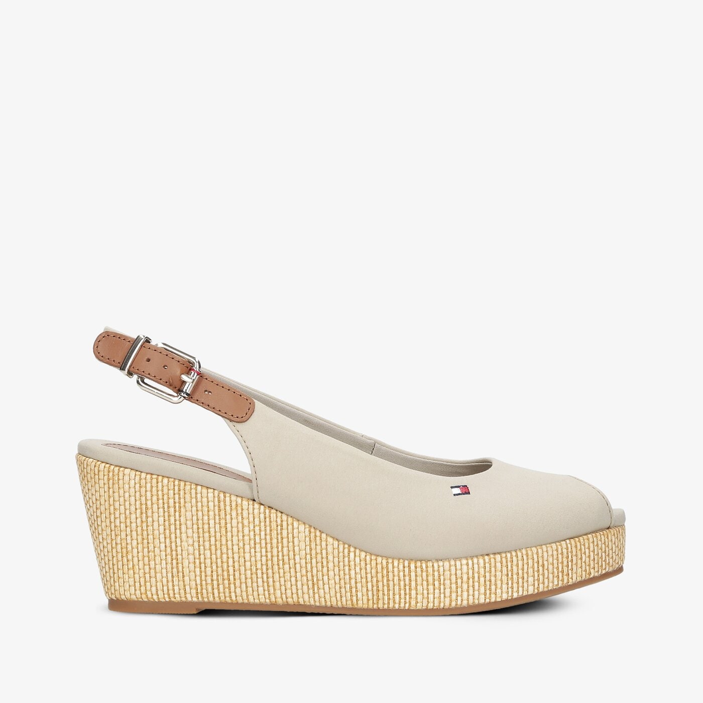 Damskie szpilki / czółenka TOMMY HILFIGER ICONIC ELBA SLING BACK WEDGE fw0fw04788aep kolor beżowy