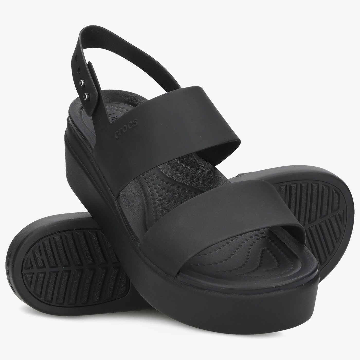 Damskie sandały CROCS BROOKLYN LOW WEDGE 206453060 kolor czarny