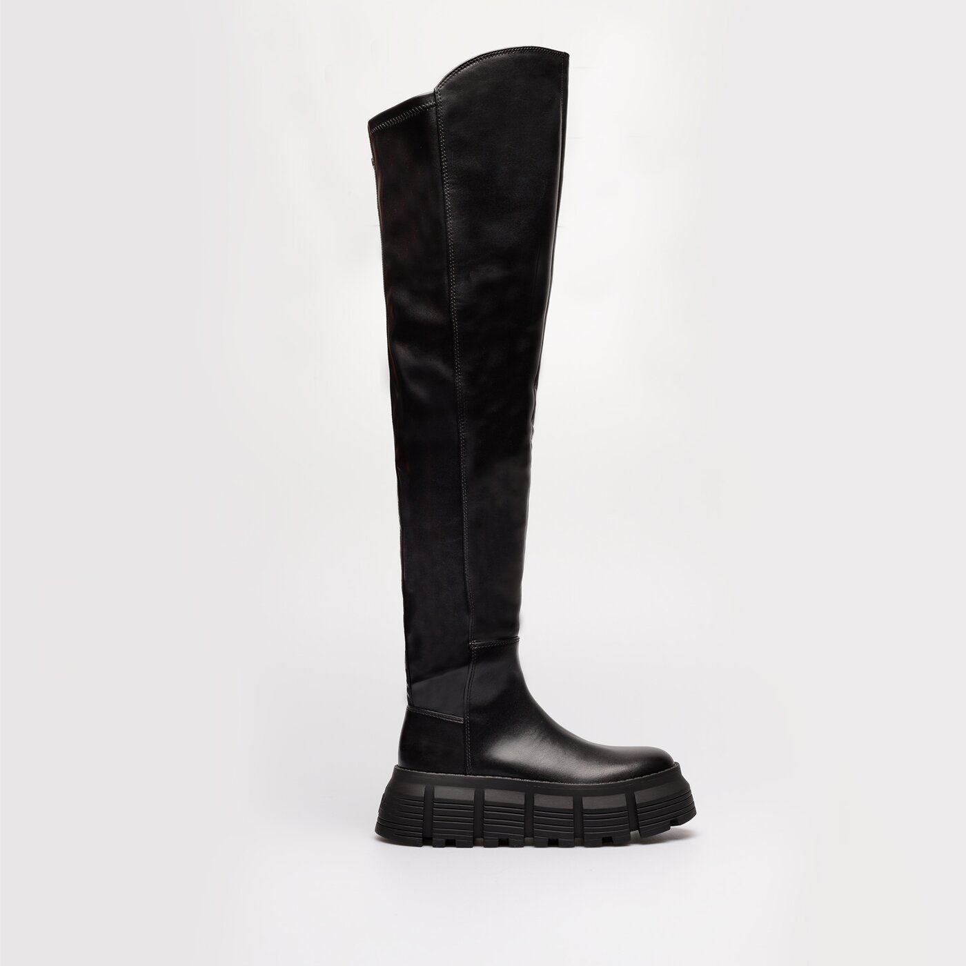 Damskie kozaki BUFFALO AVA OVERKNEE 1224019 kolor czarny