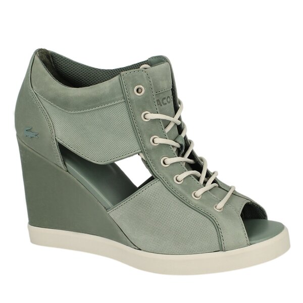 Damskie sandały LACOSTE BERNELLE PEEPTOE 727srw12241r1 kolor zielony