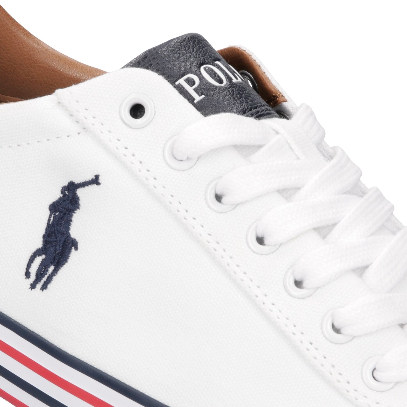 Męskie trampki POLO RL HARVEY NE PURE WHITE/NEWPORT NAVY CANVAS 816190758ead kolor biały