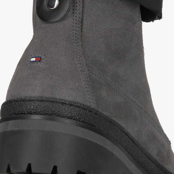 Damskie botki / sztyblety TOMMY HILFIGER SPORTY OUTDOOR LACE UP BOOTIE fw0fw04343099 kolor szary