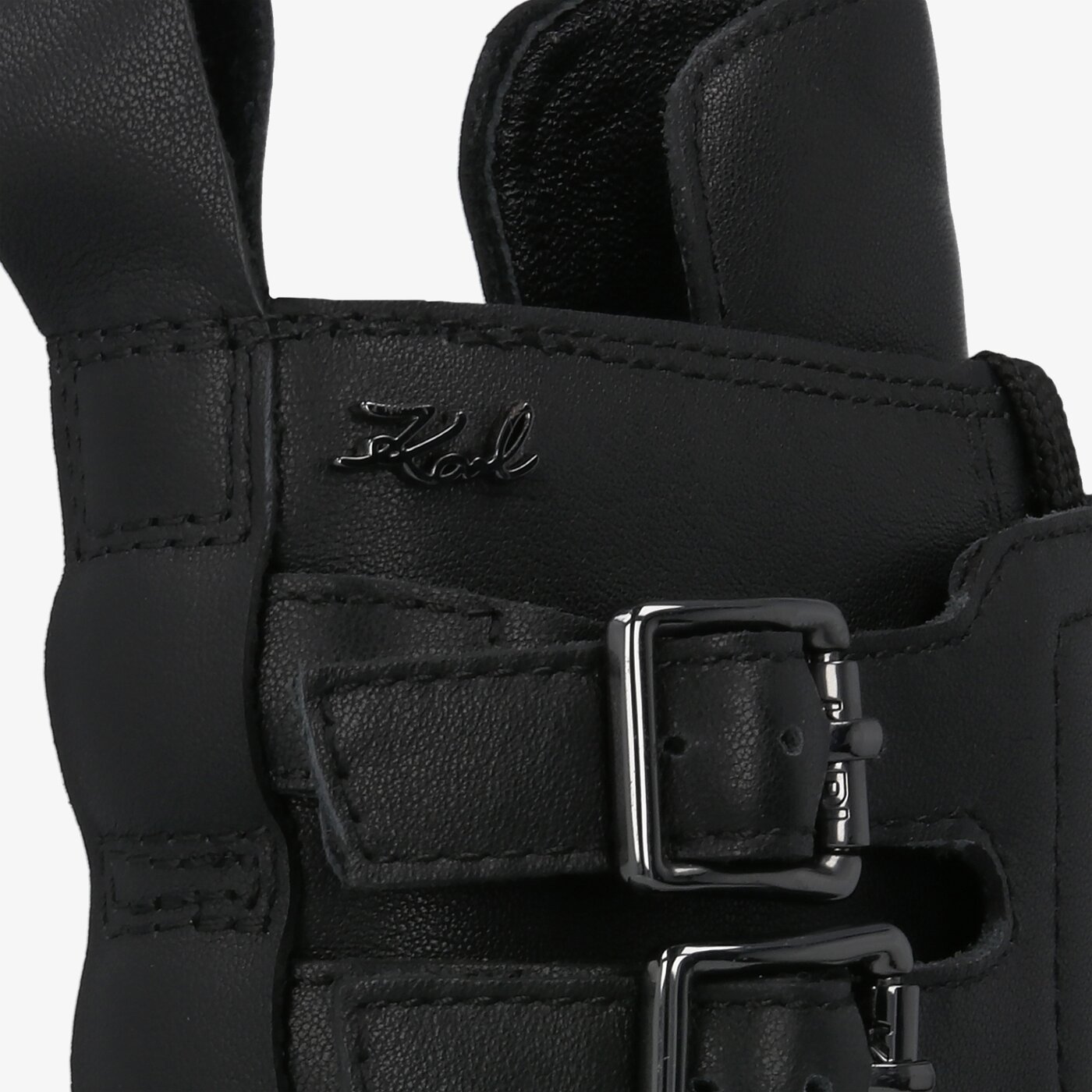 Damskie botki / sztyblety KARL LAGERFELD DANTON HI CUFF STUD BOOT kl4307600s kolor czarny