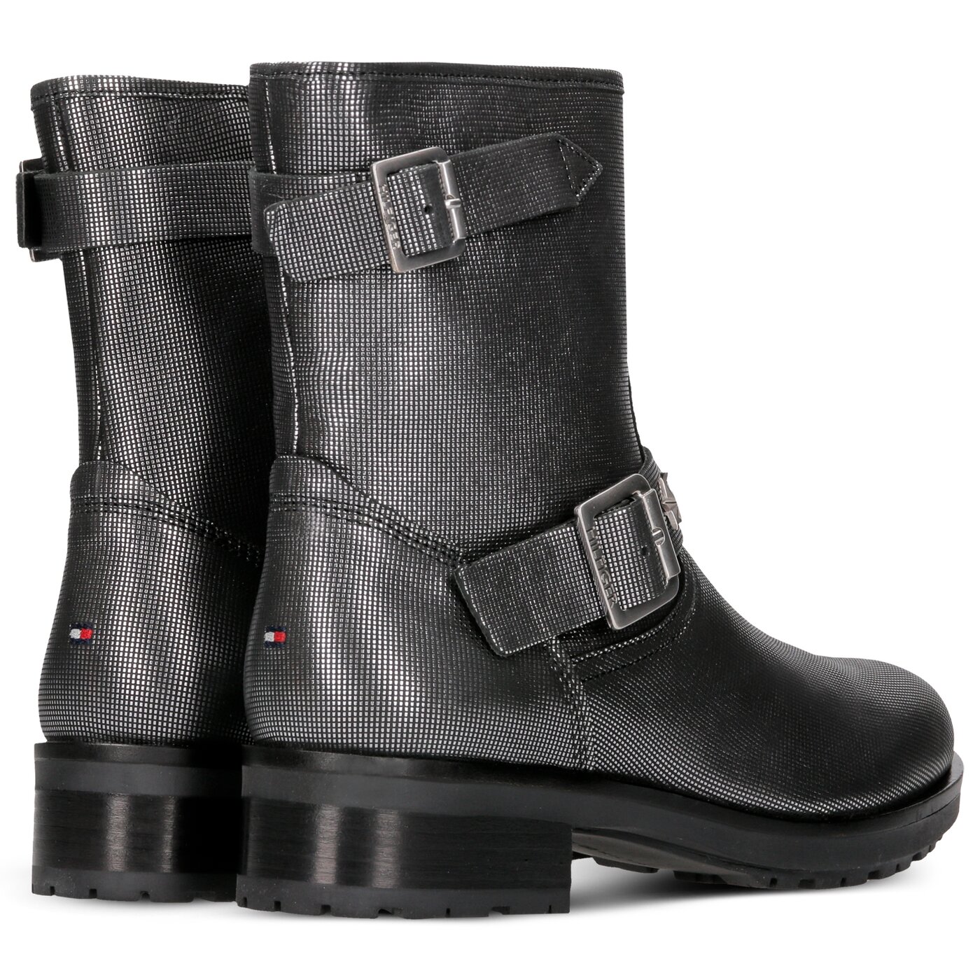 Damskie botki / sztyblety TOMMY HILFIGER JILL 2Z fw0fw03764015 kolor srebrny