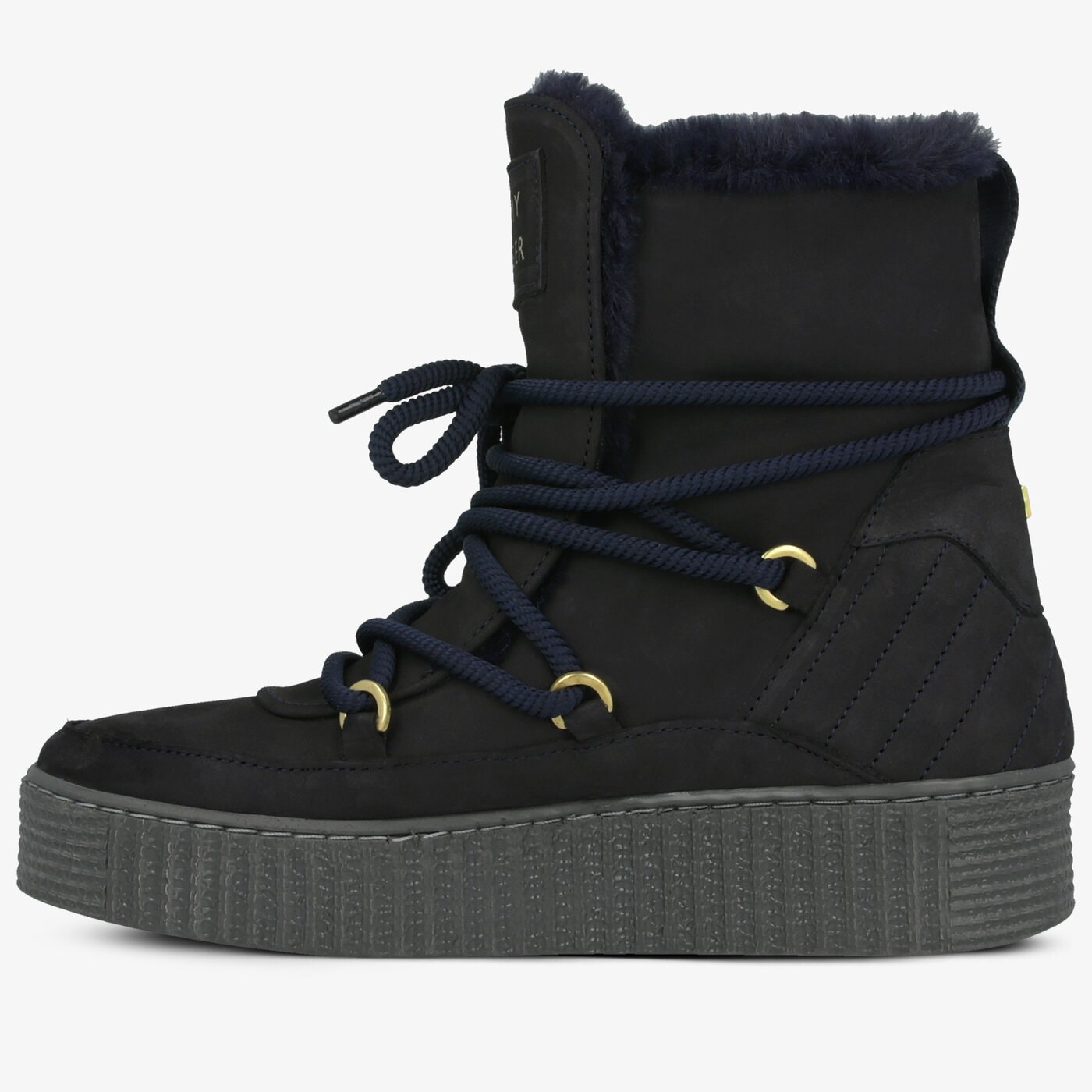 Damskie botki / sztyblety TOMMY HILFIGER COSY BOOTIE fw0fw04401463 kolor granatowy