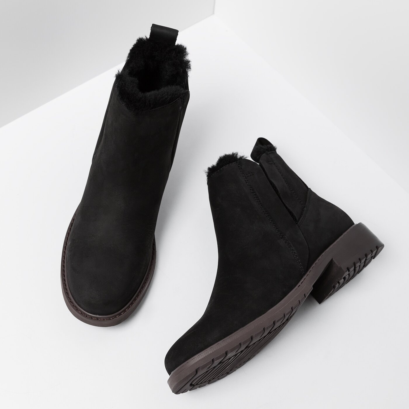 Damskie botki / sztyblety EMU PIONEER LEATHER BLACK w11692black kolor czarny