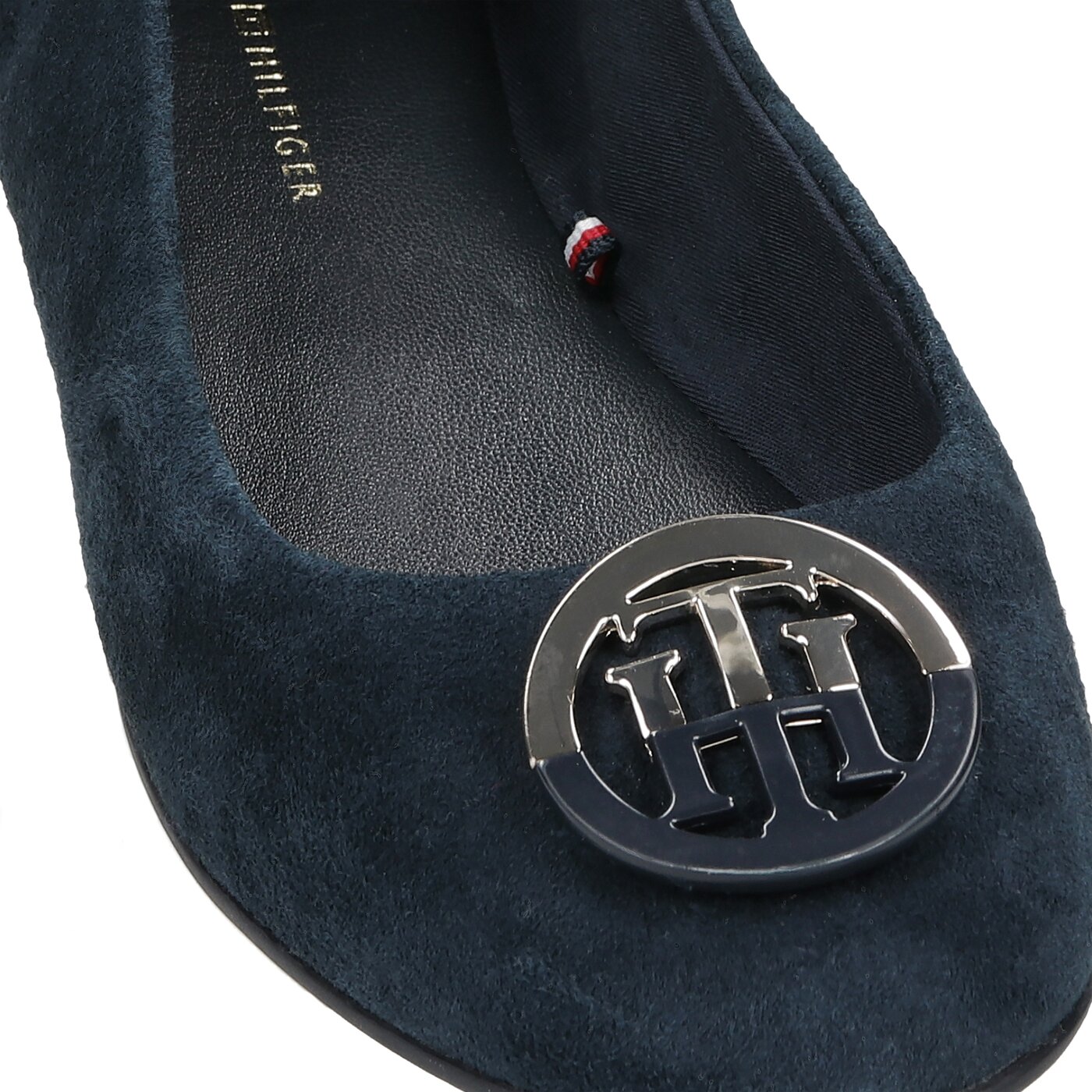 Damskie baleriny (buty) TOMMY HILFIGER ESSENTIAL HARDWARE BALLERINA fw0fw05636dw5 kolor granatowy