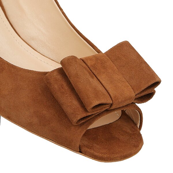 Damskie sandały SYMBIOSIS AURORA SANDAŁY ZAMSZ CAMEL 9281096 kolor brązowy