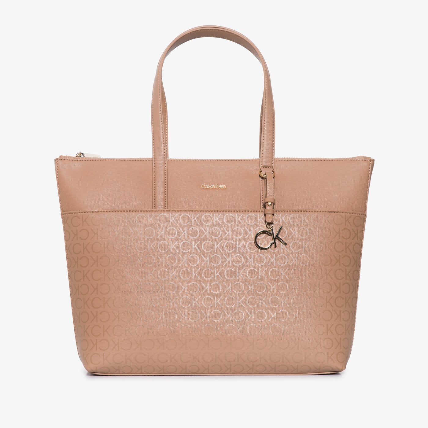 Damska torebka CALVIN KLEIN TOREBKA CK MUST SHOPPER LG EPI MONO k60k6098750he kolor beżowy